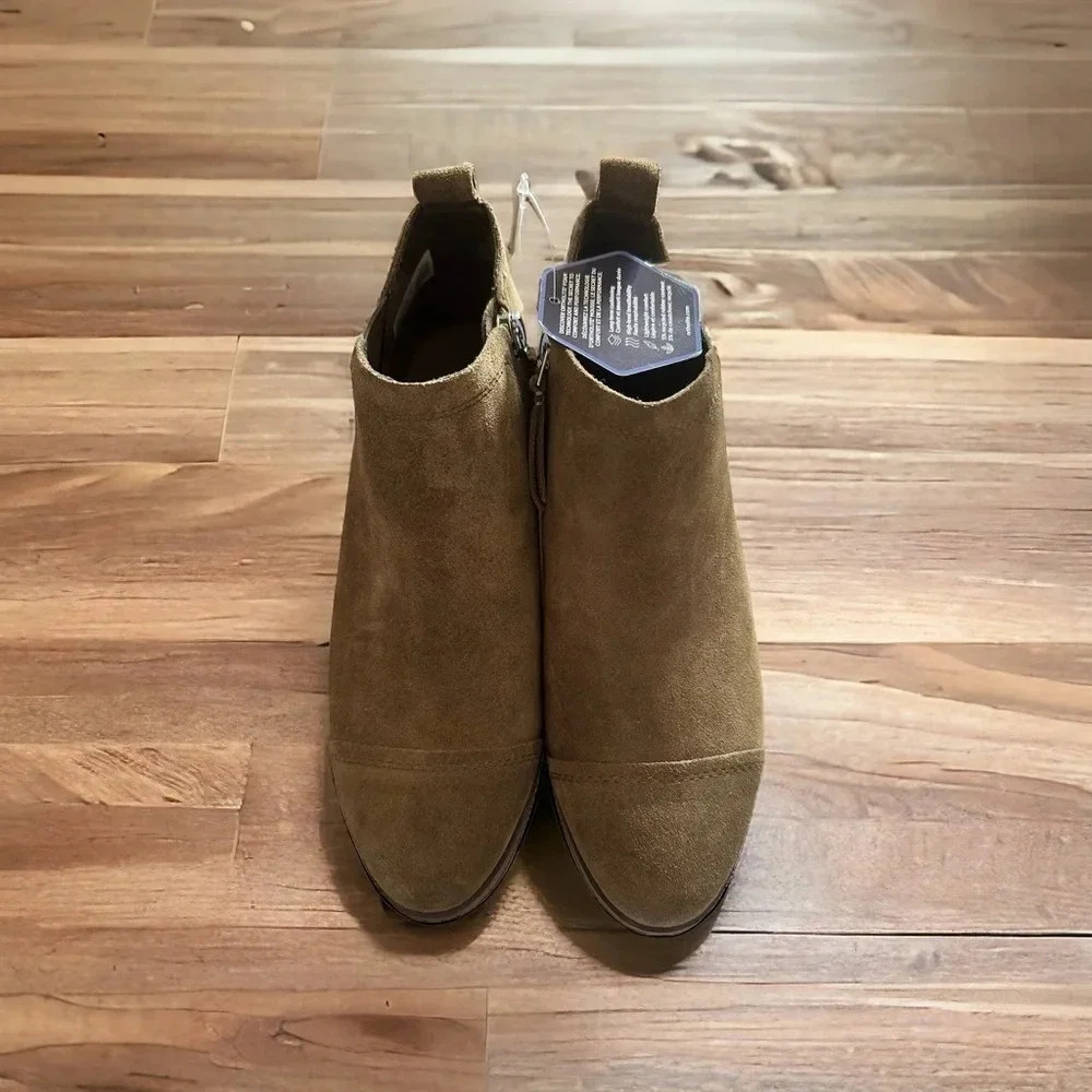 🆕 Toms Reese Taupe Military Olive Suede Ankle Boot size 7.5 - Picture 3 of 11